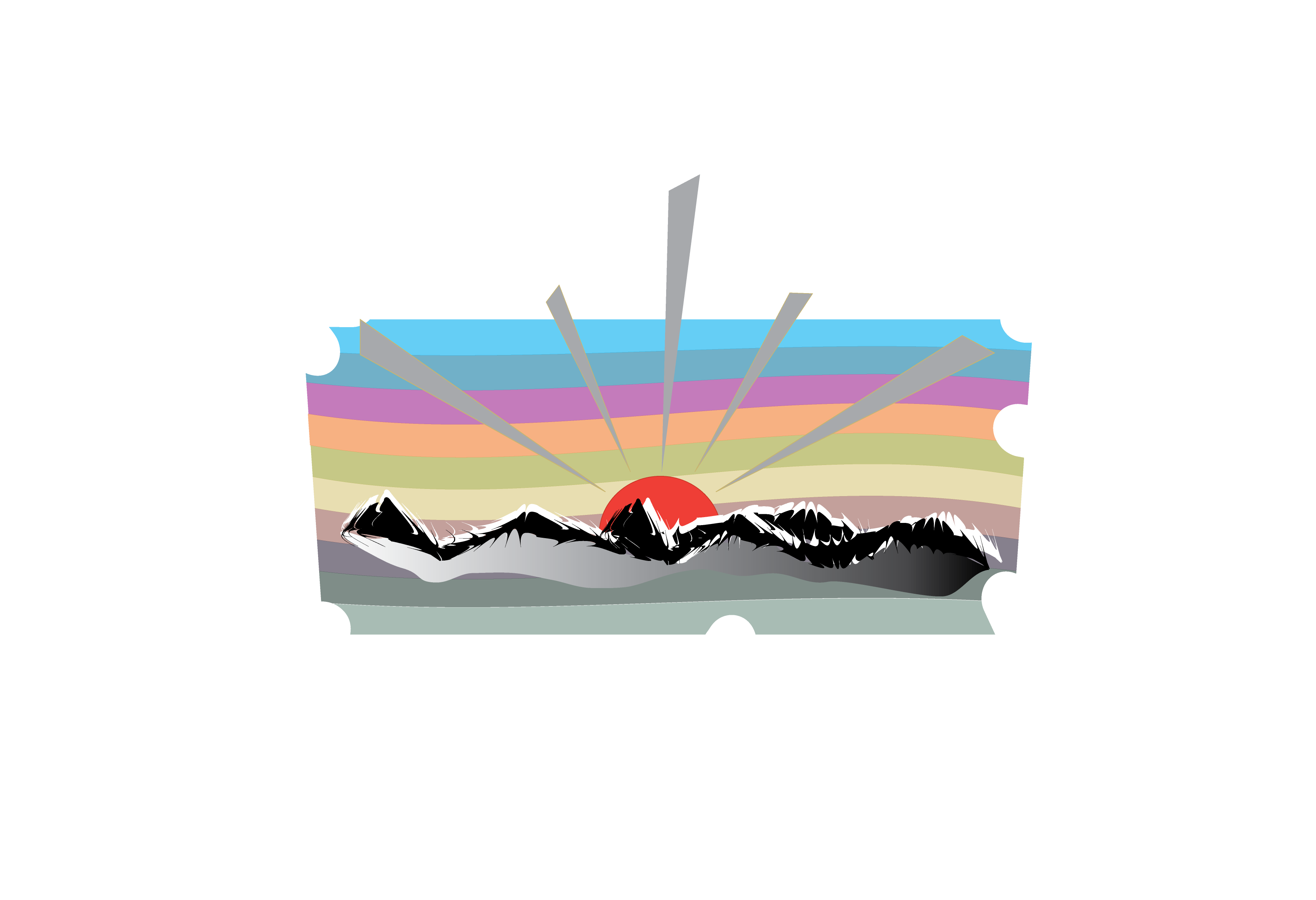 sunset flag illustration